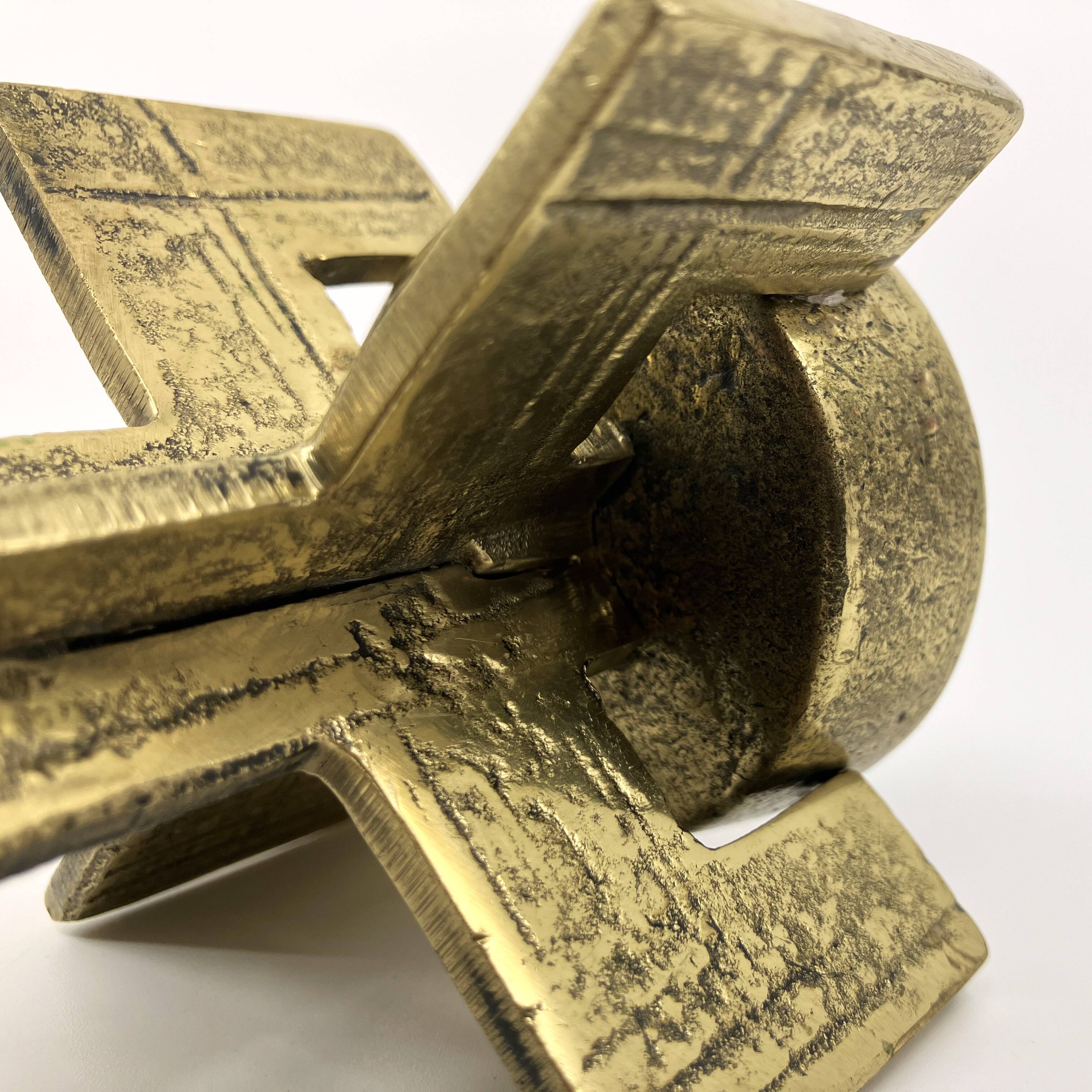 Brutalist candlestick • Austria • Brass • 1970