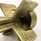 Brutalist candlestick • Austria • Brass • 1970