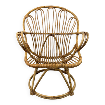 Fauteuil en rotin par Rohé Noordwolde, Pays-Bas, années 1960.
