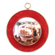 Witch's eye mirror in brass and red velvet