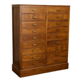 Antique workshop drawer unit in solid oak from the 19th century.