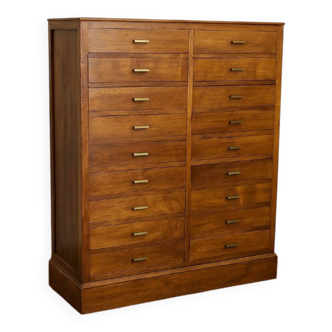 Antique workshop drawer unit in solid oak from the 19th century.