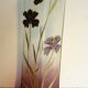 Square and high vase, degraded red, enamelled with art Nouveau stylized poppies