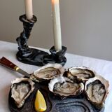 Assiette à huîtres en grès bah oui medium