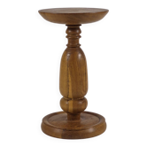 Handmade turned oak column flower stand 1950s