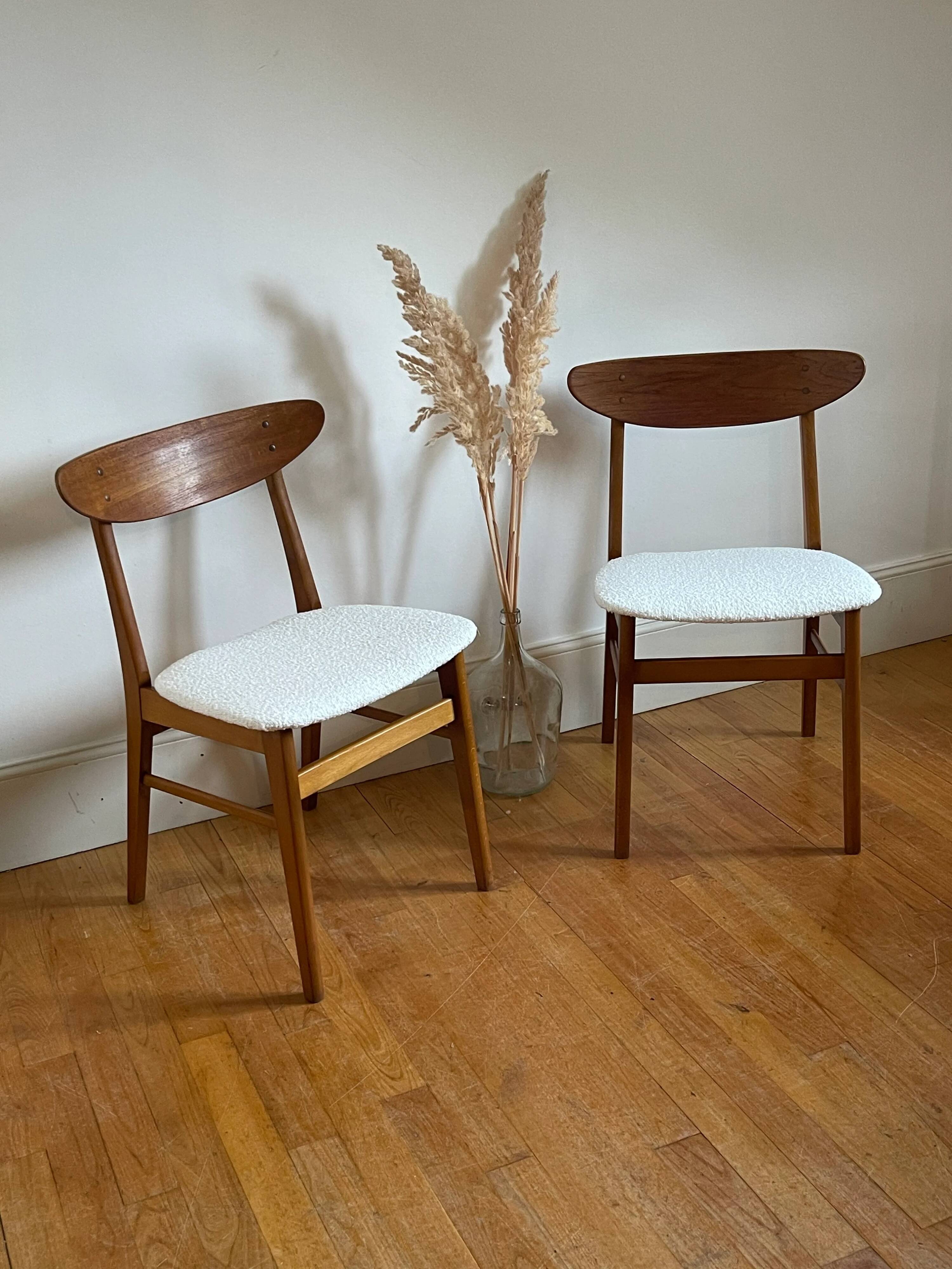 Vintage Farstrup 210 Scandinavian chairs in stained beech and teak