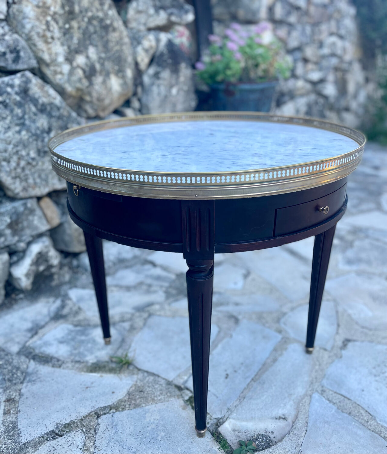 Mahogany hot water bottle table