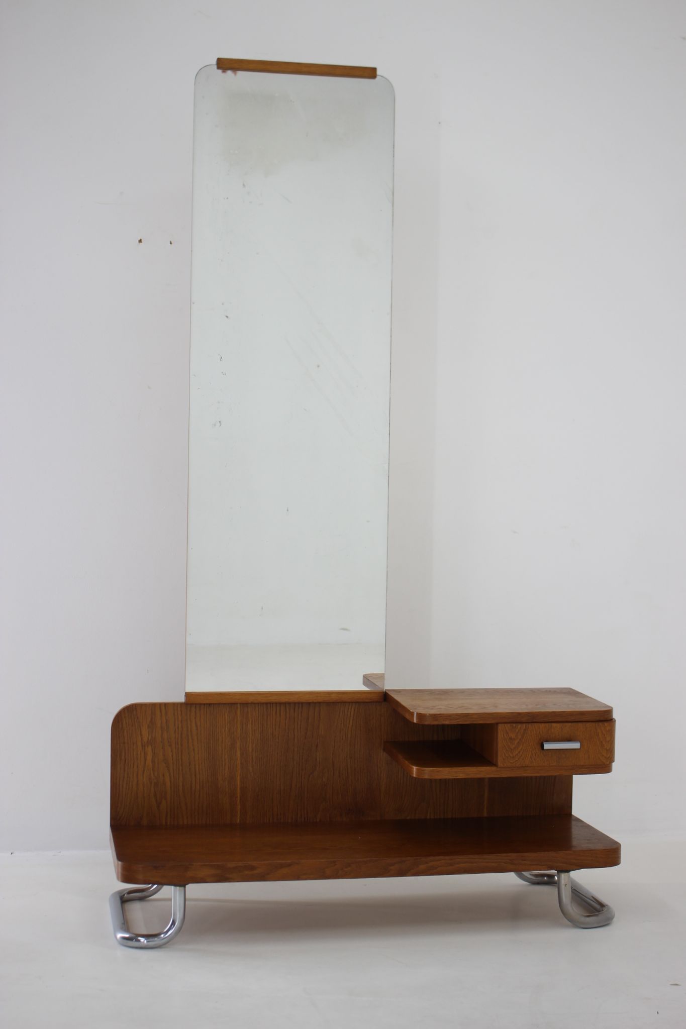 Oak mirror Czechoslovakia 1950s 167x95cm