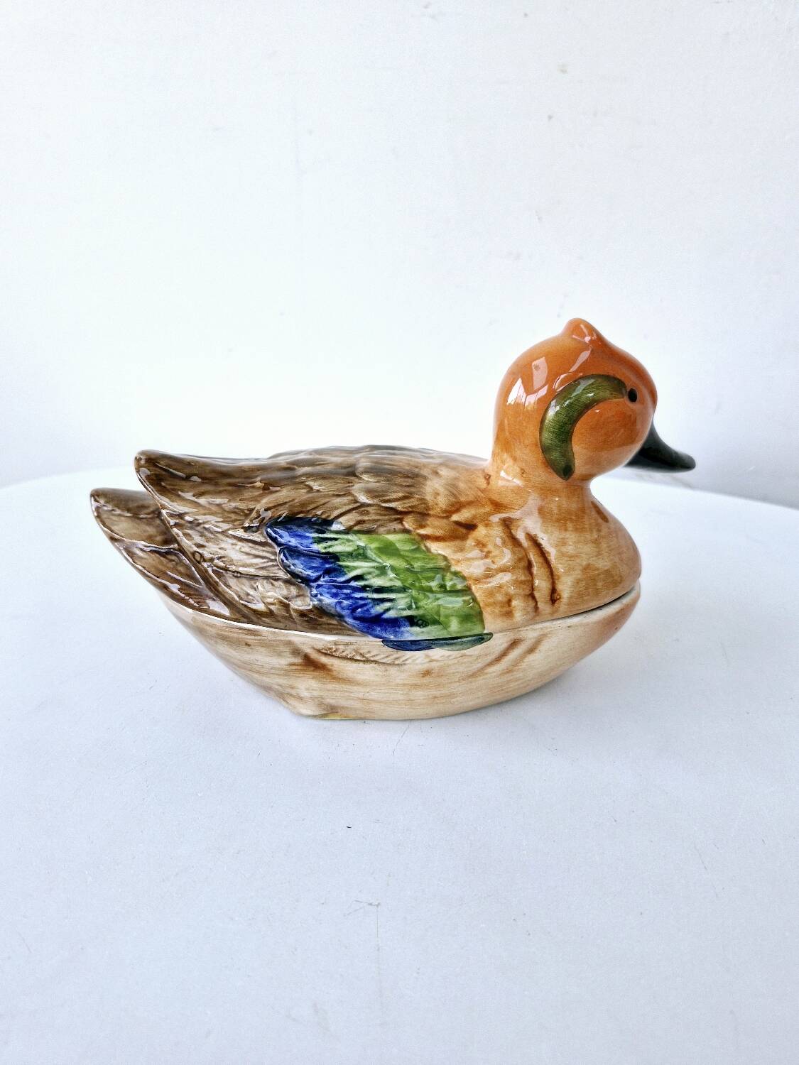 Terrine Vintage Faïence Michel Caugant Canard Sarcelle France