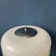 Space Age table lamp in chrome with white plexiglass mushroom shade.