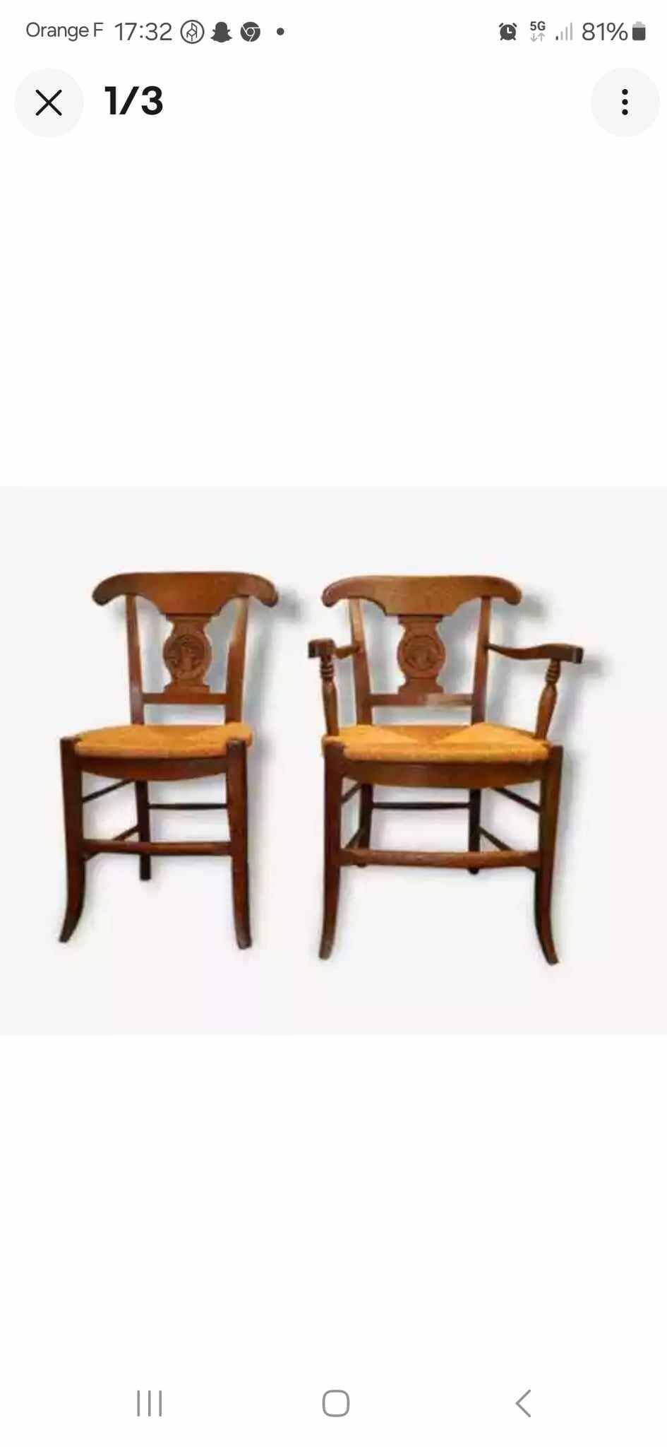 Fauteuil campagnard + chaise en chêne