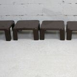 Mario Bellini. Suite of 4 pull-out coffee tables "Gatti", published by C&B Italia, circa 1970.