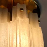Brass ceiling light and frosted glass Glash-tte Limburg