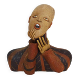 Polychrome terracotta bust sculpture