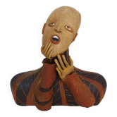 Polychrome terracotta bust sculpture
