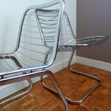 Pair of chrome wired chairs