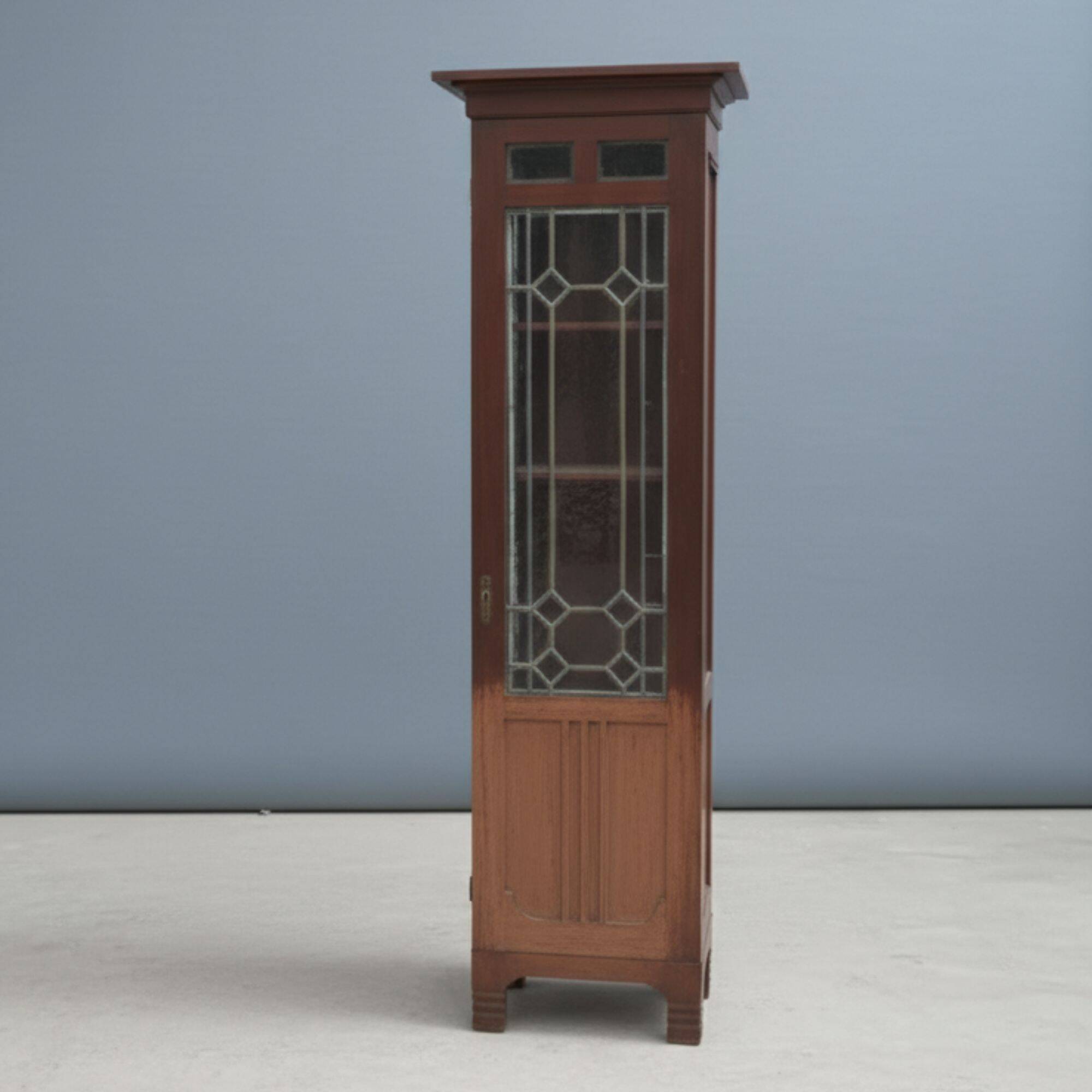 Pair of Art Nouveau solid wood showcases, Central Europe, circa 1910