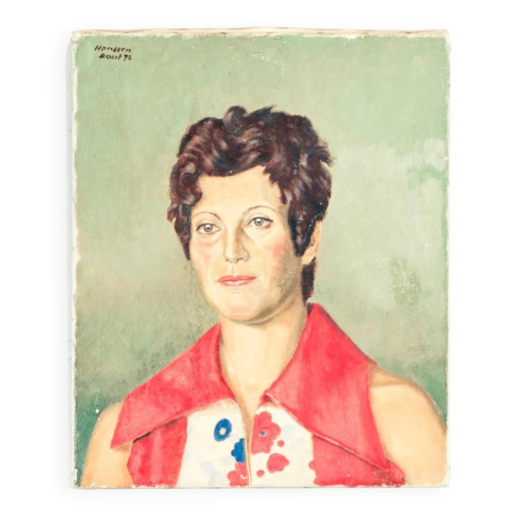 Portrait of a woman in the style of the 70s.