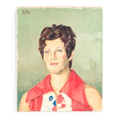 Portrait of a woman in the style of the 70s.