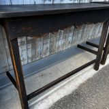 Pair of black patinated consoles