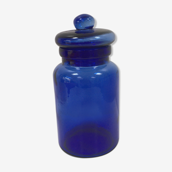 Vintage cobalt blue glass pot