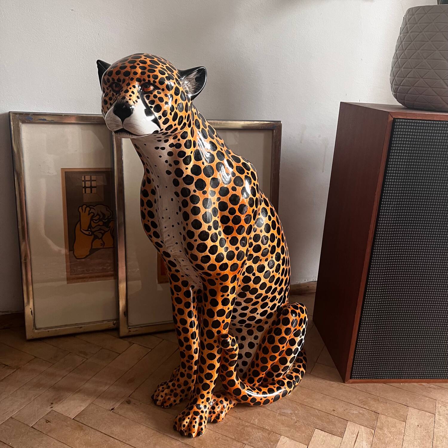 Vintage Ceramic Cheetah, 1970’s Italy