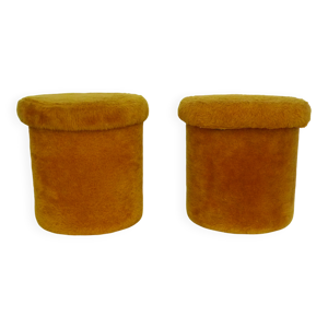 Paire de Poufs, tabourets - coffre