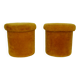 Pair of poufs, fur stools with storage inside, 1970s.