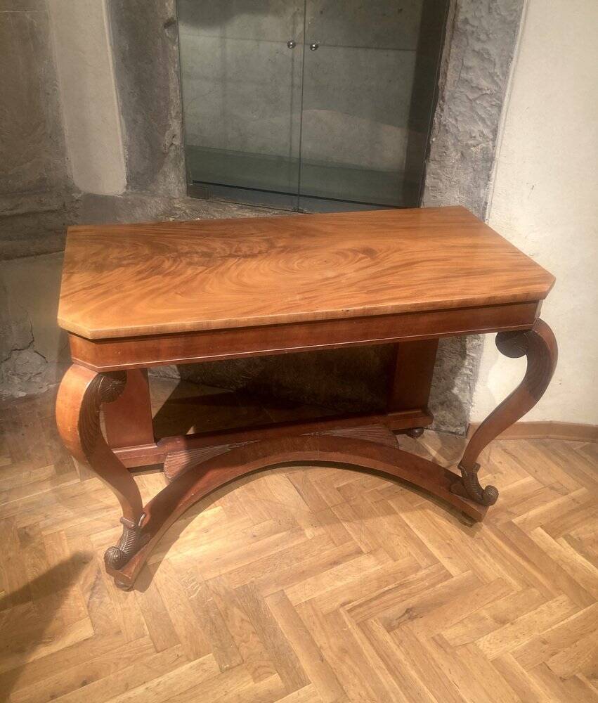 Art Nouveau Italian Wooden Console Table