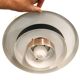 Vintage Danish Pendant Lamp – Champagne Aluminium & Black – Scandinavian