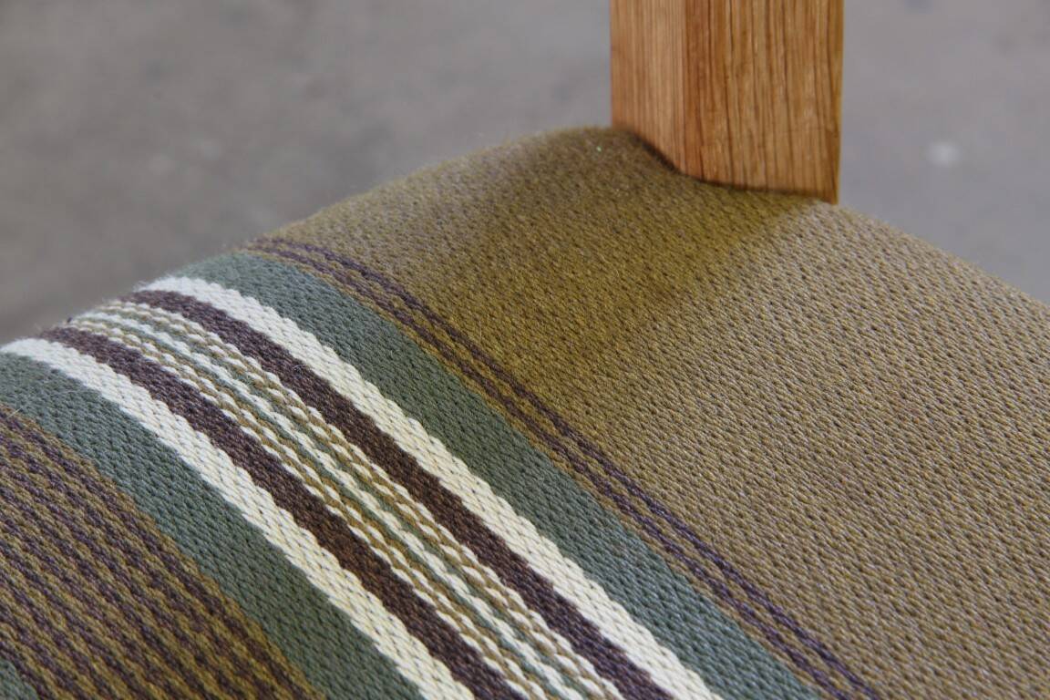 Vintage 1960s, brutalist Danish modern oak dining chairs by Henning Kjærnulf