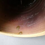 Large stoneware candlestick signed Denise Pointu, stoneware from Puisaye