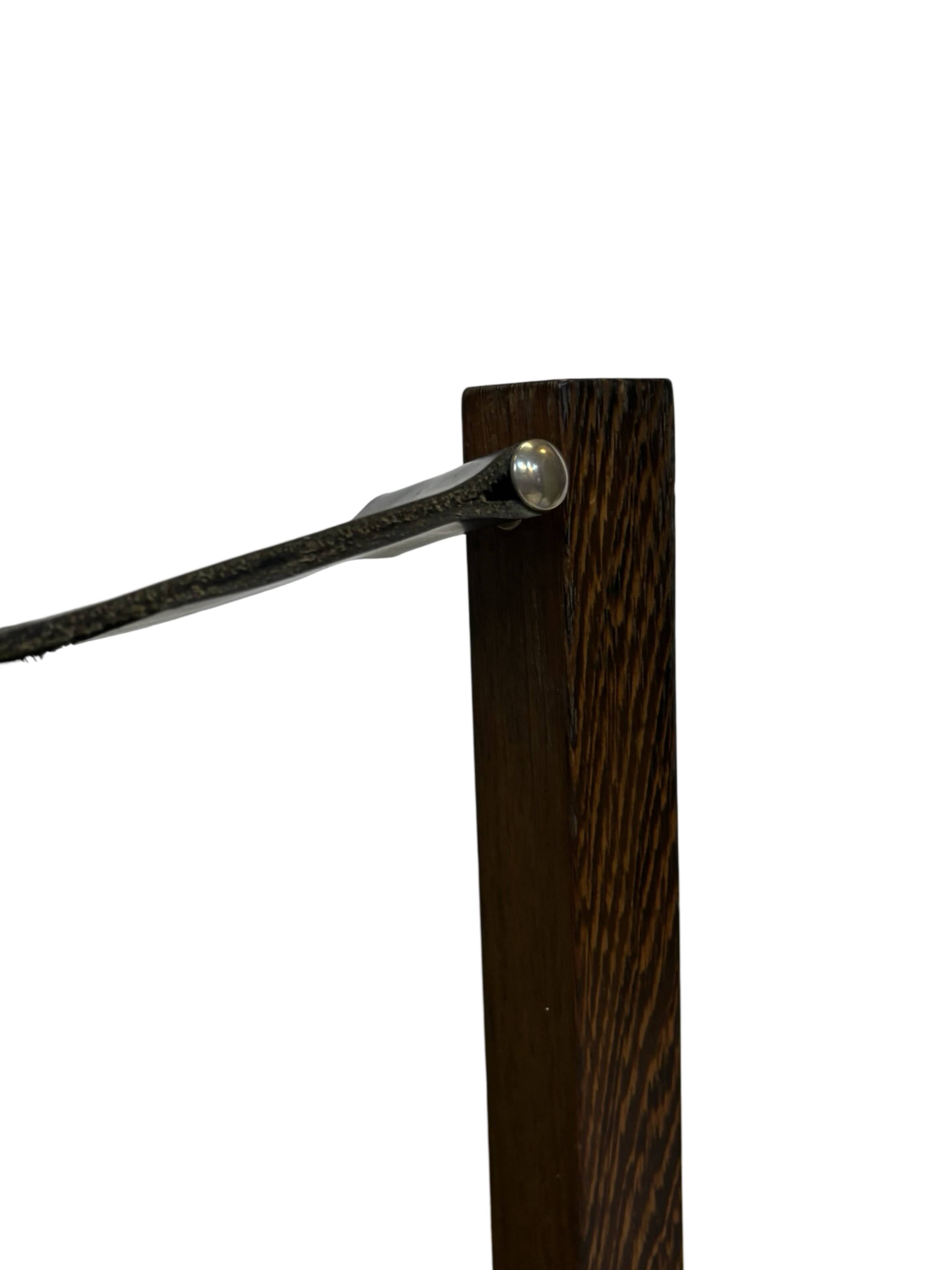 Vintage armchair solid wenge design 60s leather armrests design