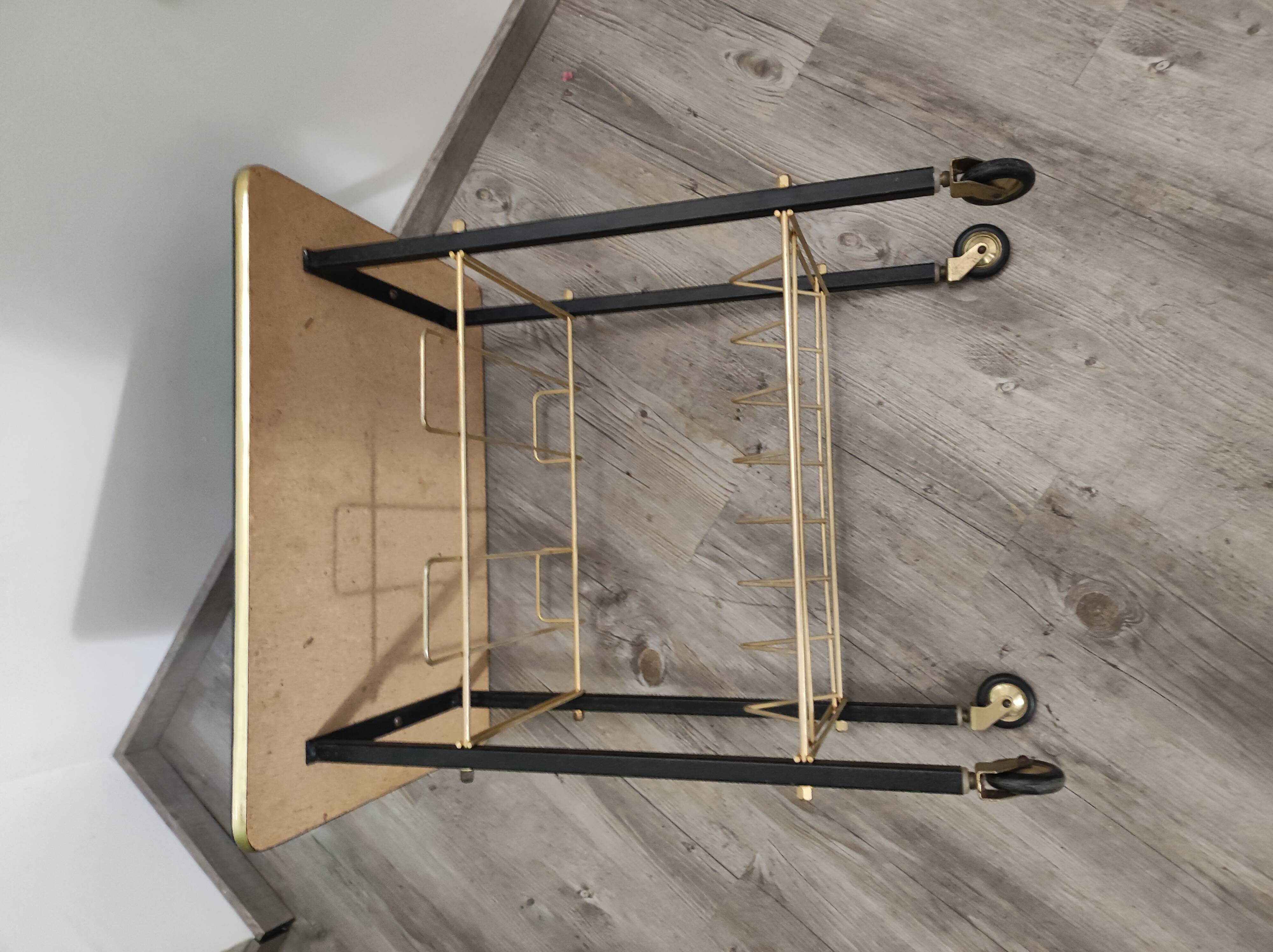 Serving wheels magazine holders black metal golden steel file imitation vintage