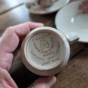 Saint-Amand Camelia – 6 hand-painted cups and saucers – 1950s/1960s
