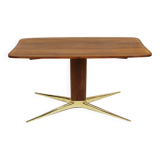 Oswald Haerdtl x Hagenauer Vienna coffee table in brass and walnut, Austria, 1950s