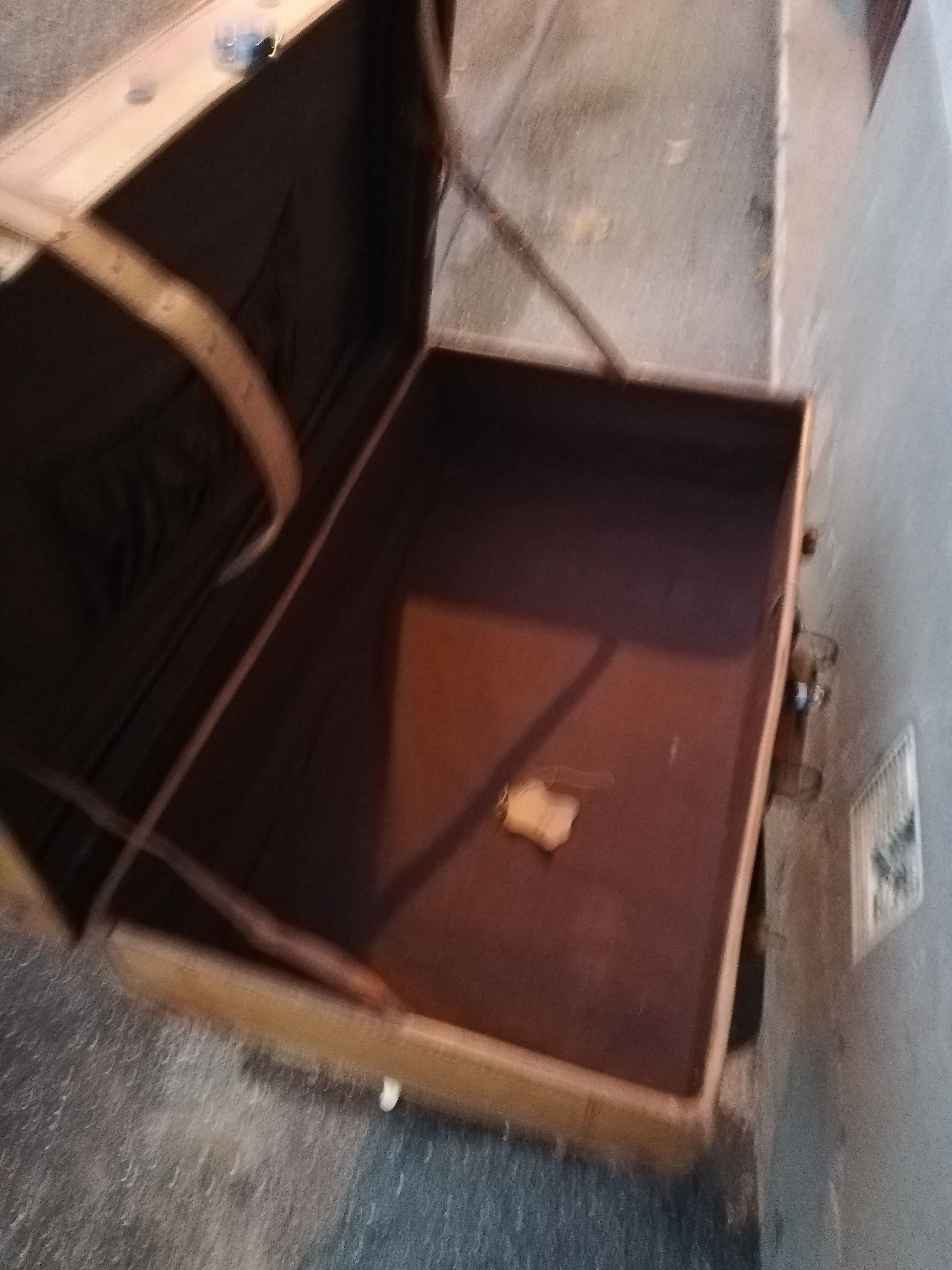 Antique leather suitcase