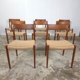 Niels Møller model 77 dining chair teak new papercord