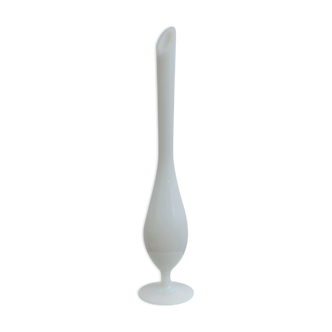 Vase soliflor blanc laiteux nacré