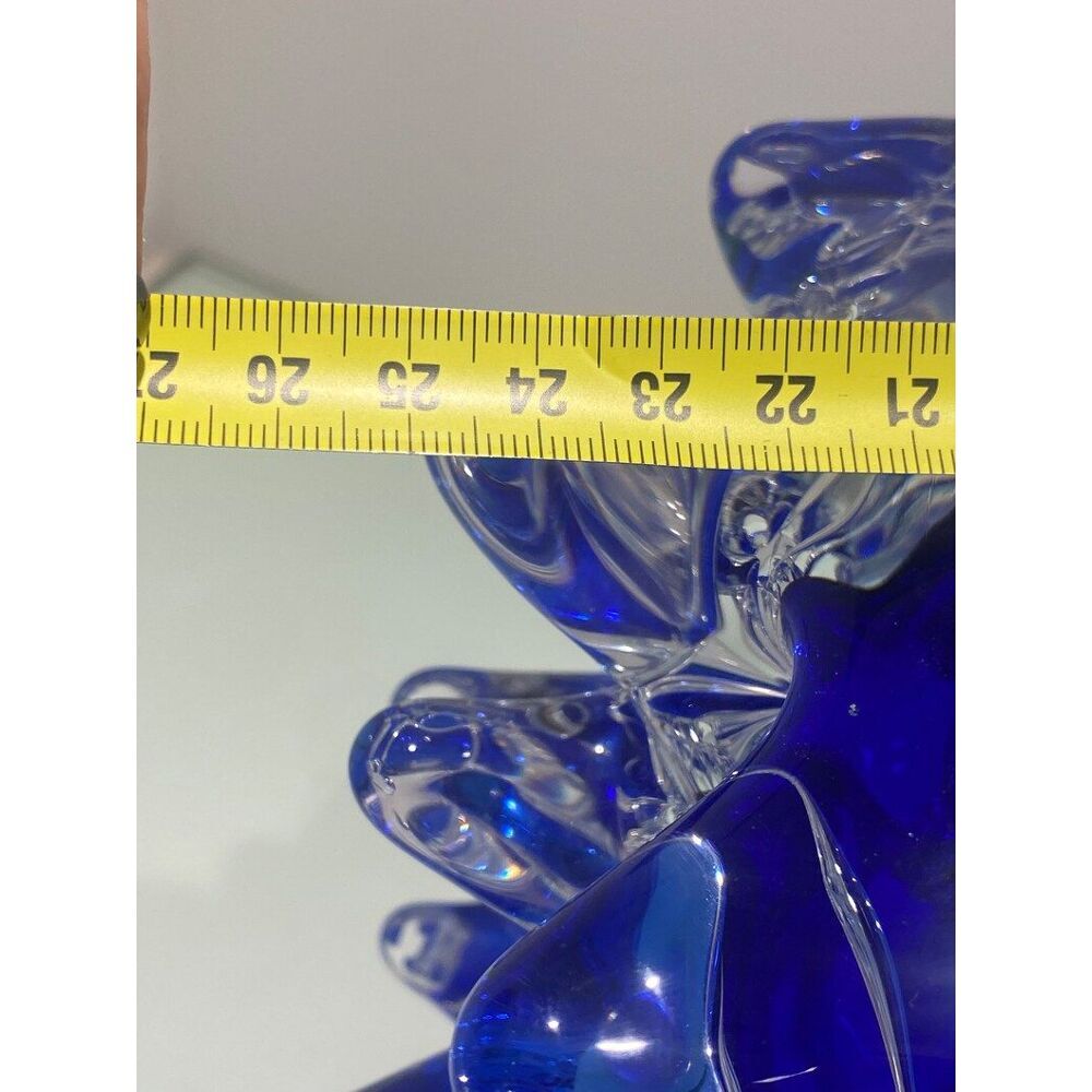 Rostrato blue murano glass vase