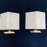 French flush-mounted wall lamp set, 1960s, set of 2
