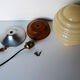 Pale yellow opaline ceiling lamp