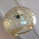 Globe pendant lamp in bubbled amber glass / vintage 60s-70s