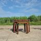 Vintage oak 3 nesting tables brutalist high legs