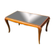 Coffee table exotic wood and glass 50s