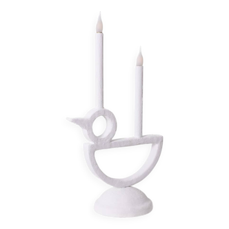 Lampe « Cui-cui » en plâtre. Travail d’artiste français de petite série.