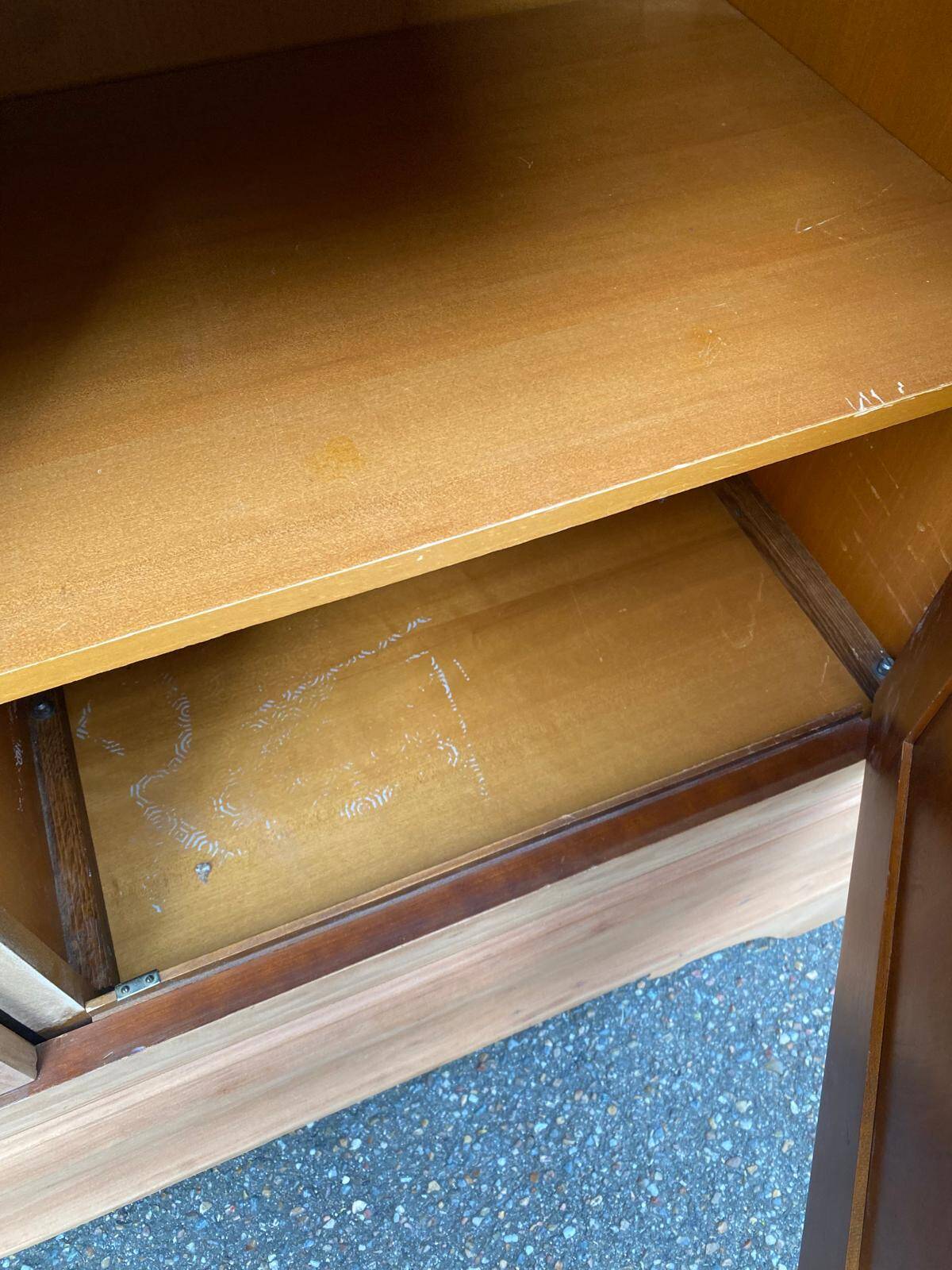 Louis Philippe rustic buffet, vintage, renovated in wood from the 1960s.