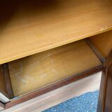 Louis Philippe rustic buffet, vintage, renovated in wood from the 1960s.