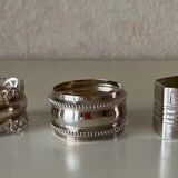 Trio of silver metal napkin rings