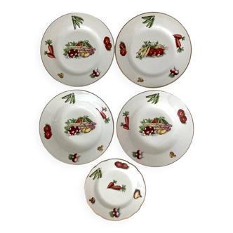 Assiettes Primeurs Digoin & Sarreguemines